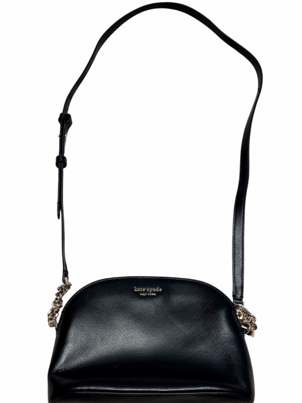 Kate Spade Black Dome Crossbody with Gold Chain